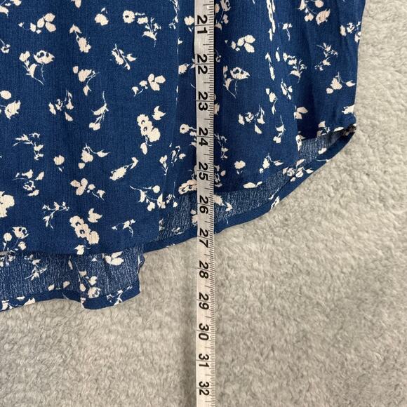 Mason & Belle Stitch Fix Blue Floral Pullover Rayon Blouse Tassels Size S NWT - Picture 5 of 10